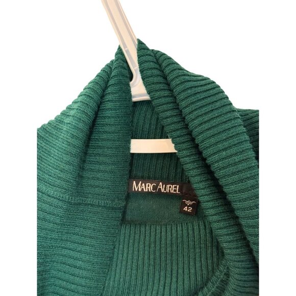 Marc Aurel green turtle neck silver shoulder design sweater size EU42 - Picture 5 of 5